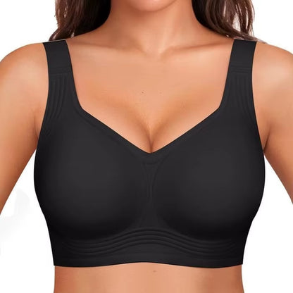 Breast Prothes Bra Smooth V Neck Women Seamless Wireless Removable Padded Push up Bra Soft Comfort Wire Free anti Sagging Bra