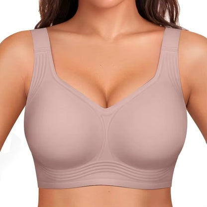 Breast Prothes Bra Smooth V Neck Women Seamless Wireless Removable Padded Push up Bra Soft Comfort Wire Free anti Sagging Bra