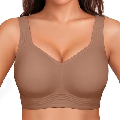 Breast Prothes Bra Smooth V Neck Women Seamless Wireless Removable Padded Push up Bra Soft Comfort Wire Free anti Sagging Bra